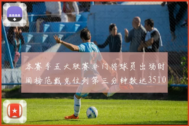 本赛季五大联赛非门将球员出场时间榜范戴克位列第三分钟数达3510